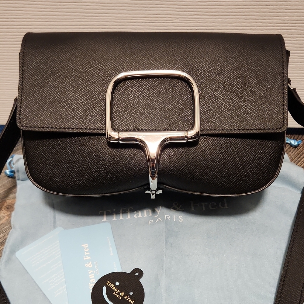 Tiffany & Fred Black Leather Shoulder Bag